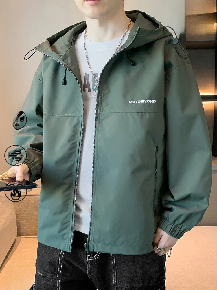 

New 2025 Men's American Workwear Jaet Waterproof Mountain Series Spring Autumn Outerwear Loose Fit Polyester Fiber Zipper C...