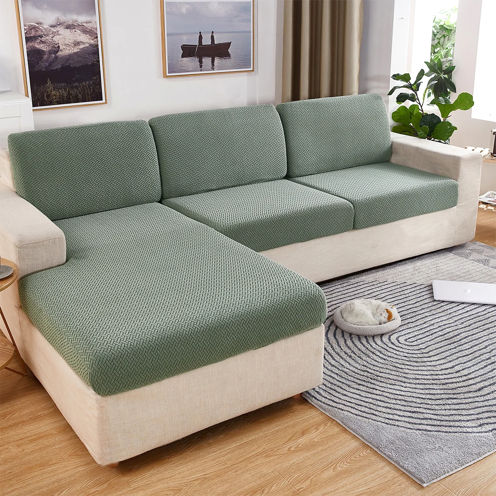 Dicker Jacquard-Sitzkissenbezug für Sofas, Möbelschutz, Couchbezüge für Sofas, staubdicht, abnehmbarer Sitzbezug für Kinder und Haustiere – Detail 2
