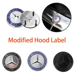 1pc 3pin Car ABS Bend Hood Emblem Front Badge Logo Sticker For Mercedes Benz AMG W202 W203 W204 W205 W210 W211 W212 W213 W177