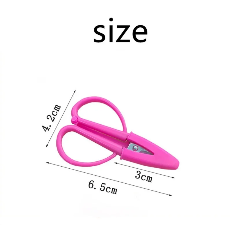 Portable Mini Scissors Art DIY Tools Thread Cutting Embroidery Scissors Students Hand-cut Safety Scissors With Caps Household