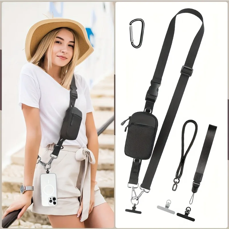 

New Portable Version Crossbody Phone Lanyard Multifunctional Adjustable Crossbody Phone Lanyard, Nylon Straps for Women Man
