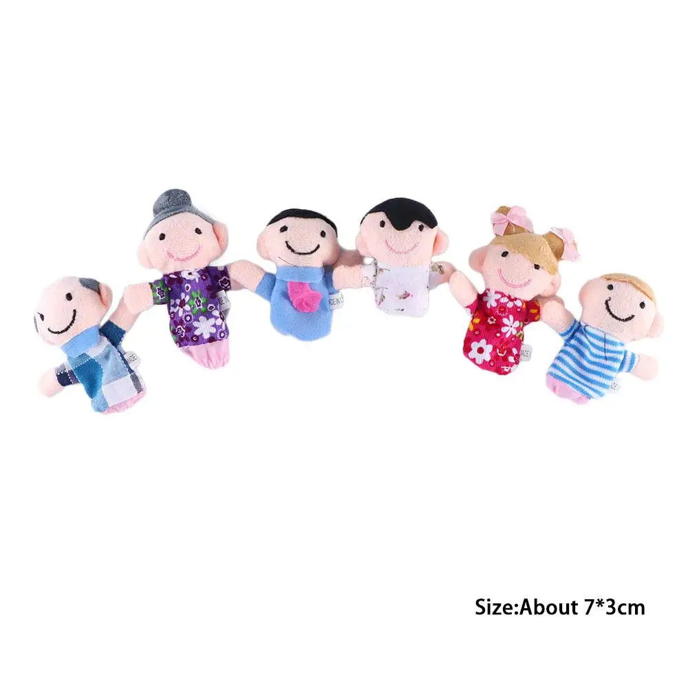 Pai-filho brinquedos dos desenhos animados brinquedos de pano meninos meninas brinquedos família fantoches de dedo conjunto fantoche de mão de dedo