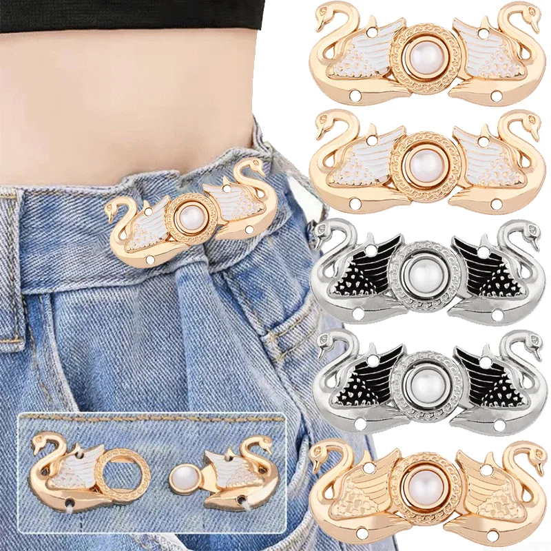 Women Skirt Pants Jeans Adjustable Waist Clip Metal Pins Clothing Accessories Sewing Women's Brooch Set Tighten Waist Brooches