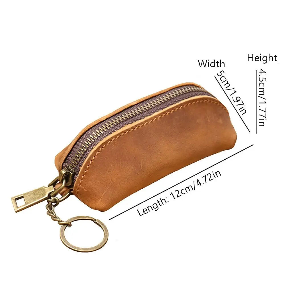 ミニ牛革小銭入れヴィンテージポータブル財布キーホルダービジネス