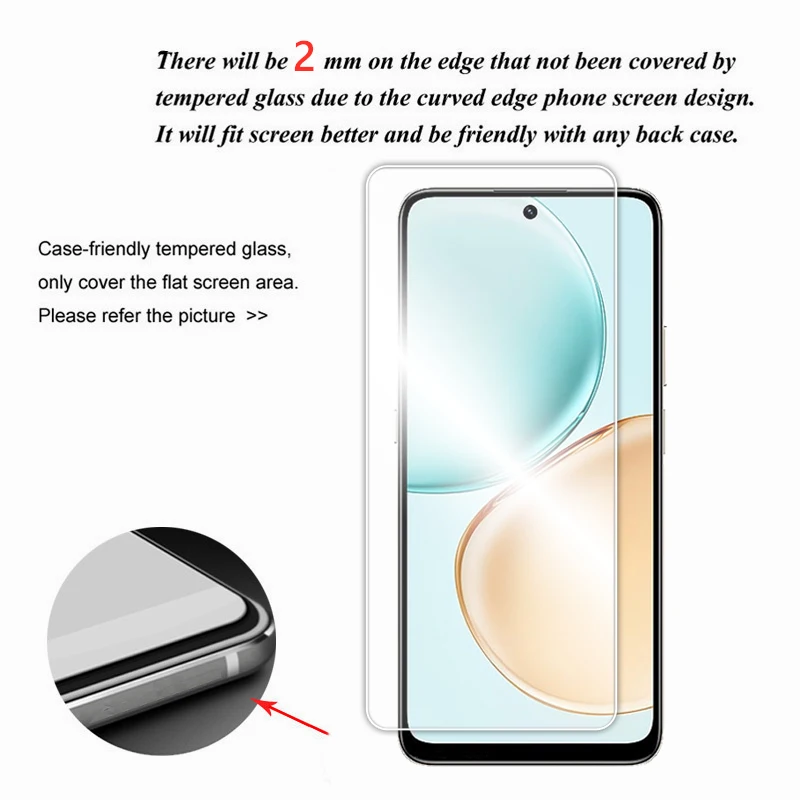 For Honor X7d Glass Full Glue Clear Screen Protector For Honor X7d 4G 5G Tempered Glass For Honor X7d 5G 4G Lens Film