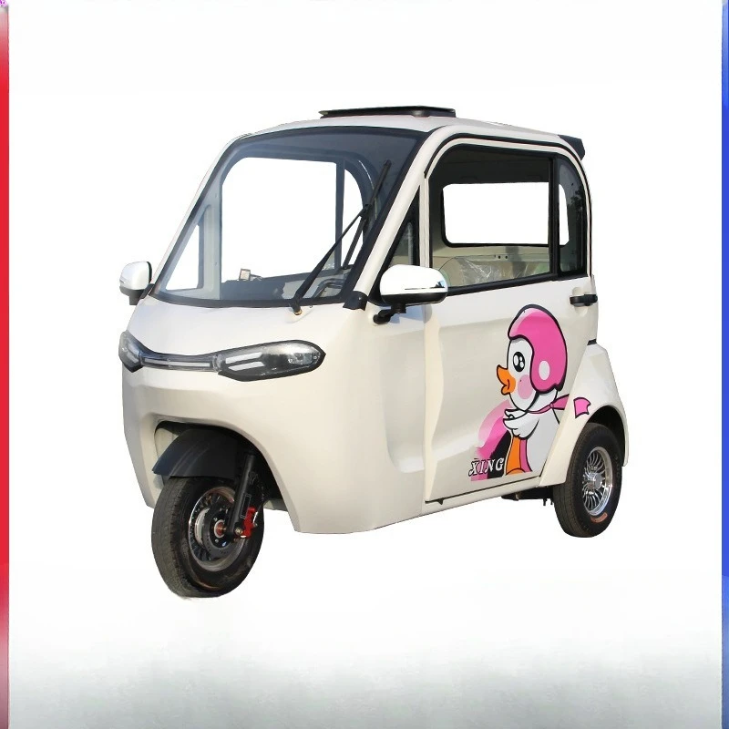 Electric tricycle closed manned double row old man Le Home