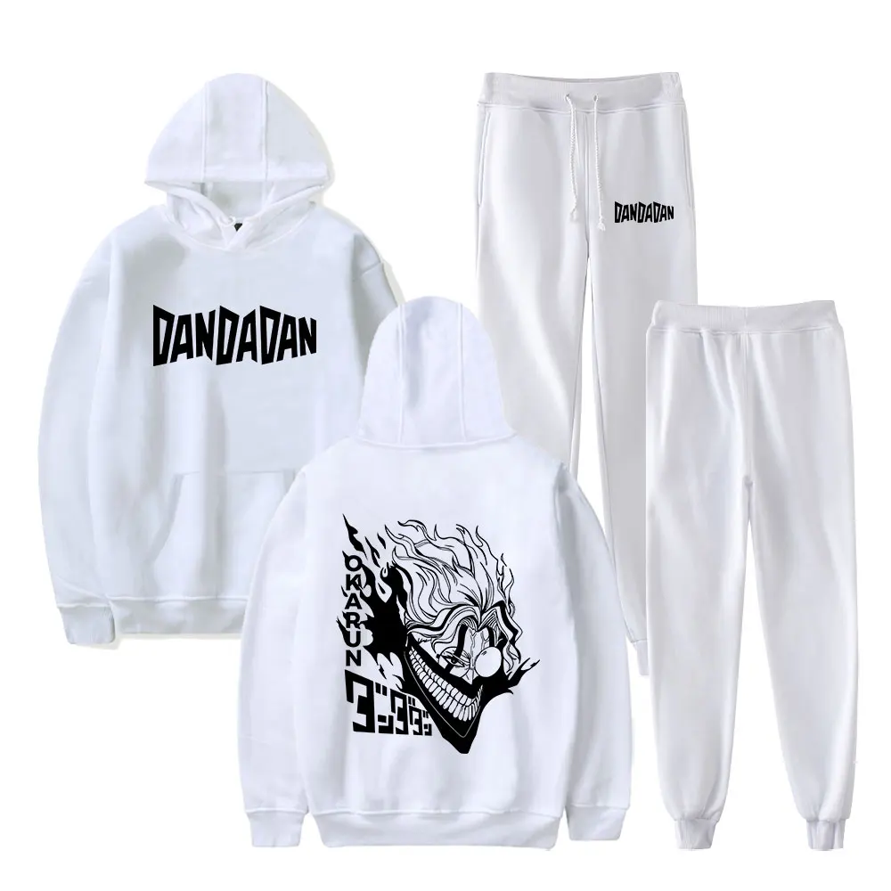 Anime Dandadan Okarun Hoodies Jogger Pants Harajuku Two Piece Set Sweatshirts and Sweatpants Women Men's Set