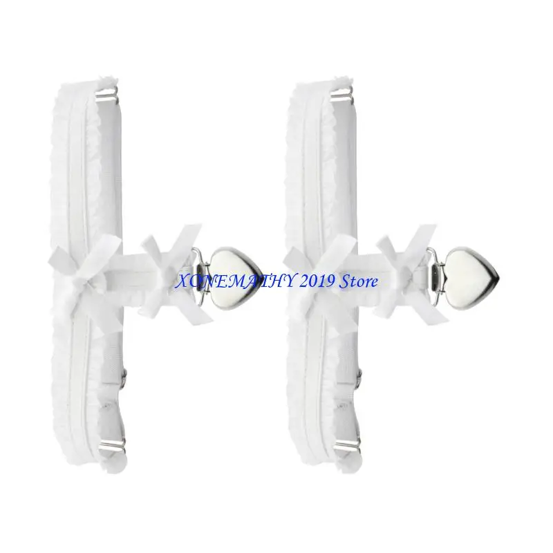 F42F مطاطا Bowknot الفخذ الرباط الحمالات حزام الساق الفرقة النساء الزي تعزيز