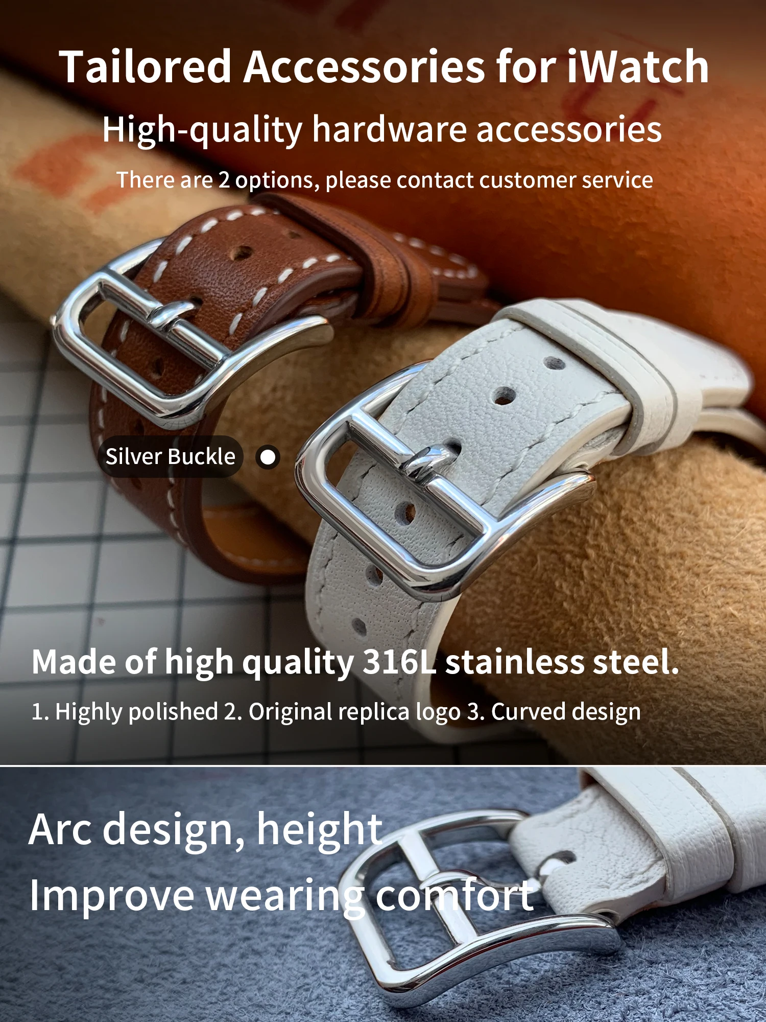 Kebitt Women High Quality Genuine Cow Leather Band For Apple Watch Ultra Series 10 9 8 7 6 Strap Iwatch Bracelet 41MM 42mm 46mm