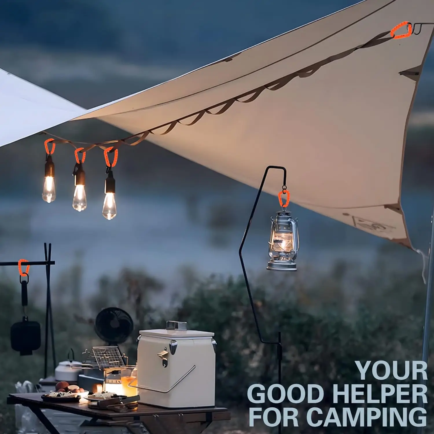 5 Stück taktische Kunststoff-Karabiner ITW Molle Gurtband Schnallen harter D-Ring Feder Snap Gear Clip Haken EDC für Outdoor Camping Wandern – Detail 3