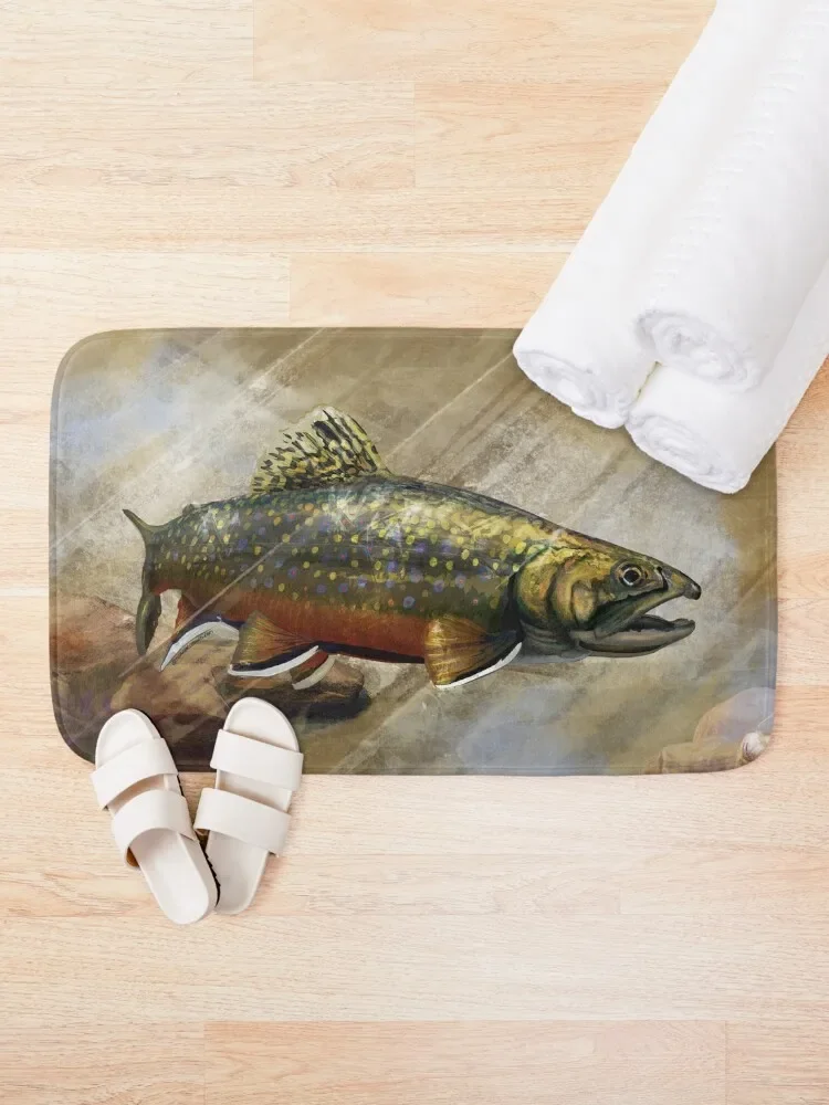 The Native Brook Trout Art Bath Mat Household Items Sets Of Bathroom Accessories Bathroom Shower Mat