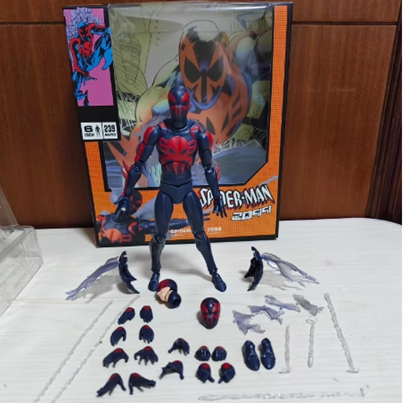 2025 nuevo en punto Marvel Comics Multiverse Mafex2099 versión de dibujos animados de Spider-Man puede hacer modelo adornos muñeca regalo de cumpleaños