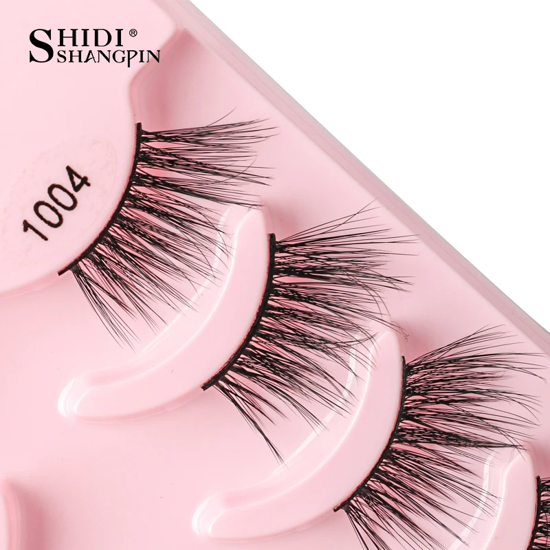SHIDISHANGPIN 3/5 Paar halbe Wimpern, transparenter Stiel, unsichtbares Band, künstliche Nerzwimpern, wiederverwendbar, falsche Wimpern, natürlich, flauschig – Detail 11