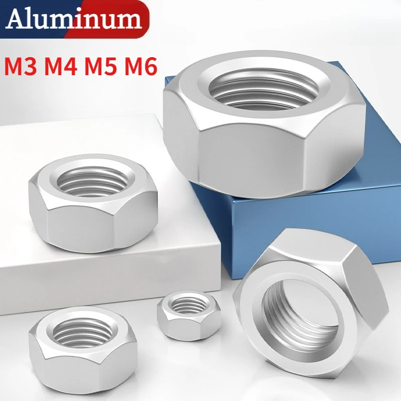 Nut 6061# Aluminum M3 M4 M5 M6 Hex Hexagon Nut New Listing