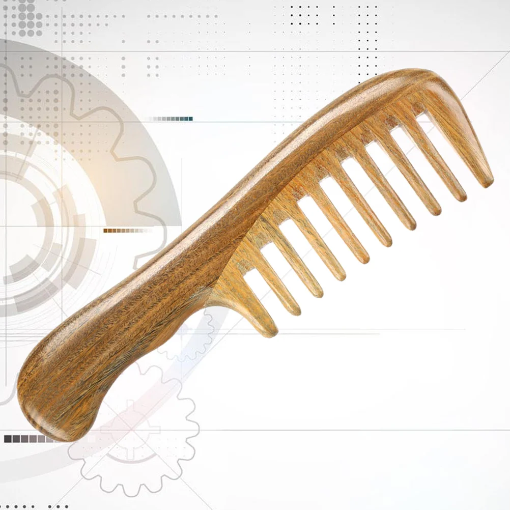 

Sandalwood Comb Coarse Tooth Massage Lettering Fine Teeth Wide Dense Wooden Bamboo