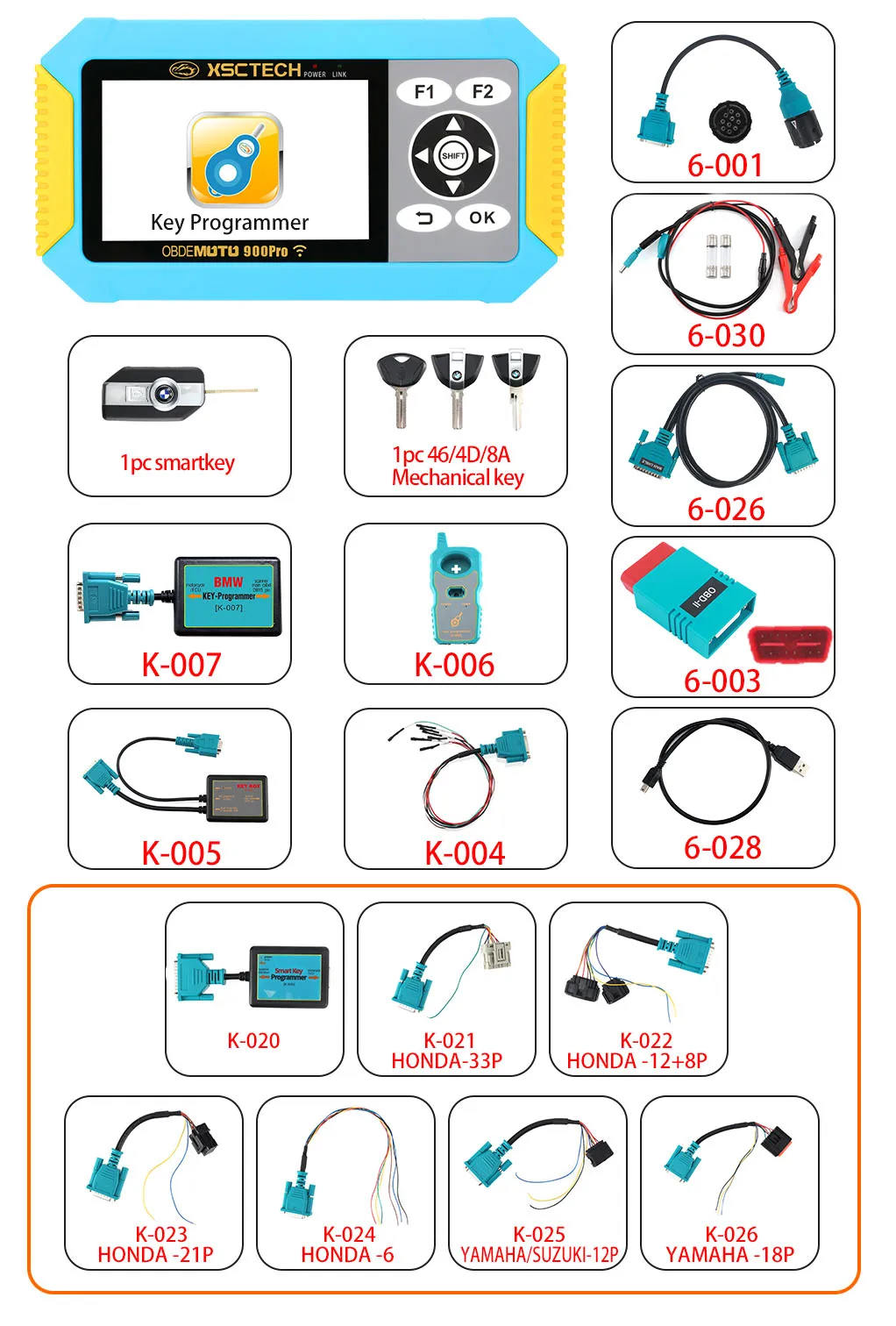 

Motorcycle Scanner OBDEMOTO MST-900PRO for BMW HONDA YAMAHA Motorcycle Diagnosis Key Programming