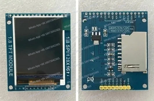

1.8 inch 8PIN LCD 65K Color Screen with Adapter Board Card Slot ST7735 Drive IC 128*160 Serial Interface