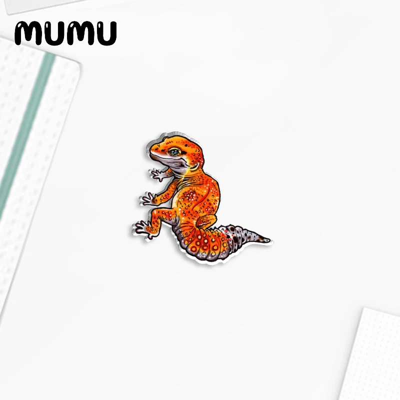 2023 New Leopard Gecko Lapel Pin Animal Acrylic Brooches Handmade Epoxy Jewelry Shirt Bag Badge