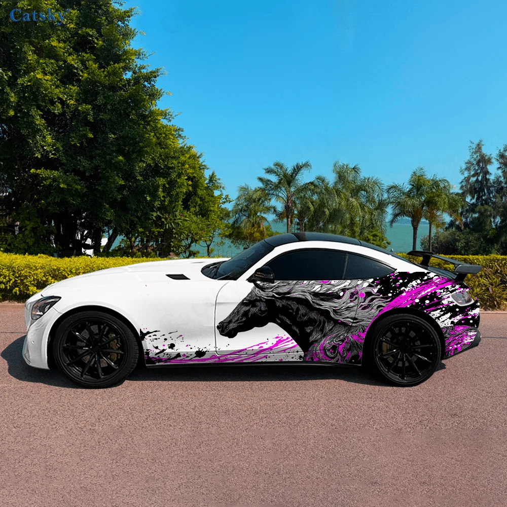 Dynamic Line Flame Horse Decals for Car, Truck, Car Durable, Fade Resistant, Easy To Apply and Remove