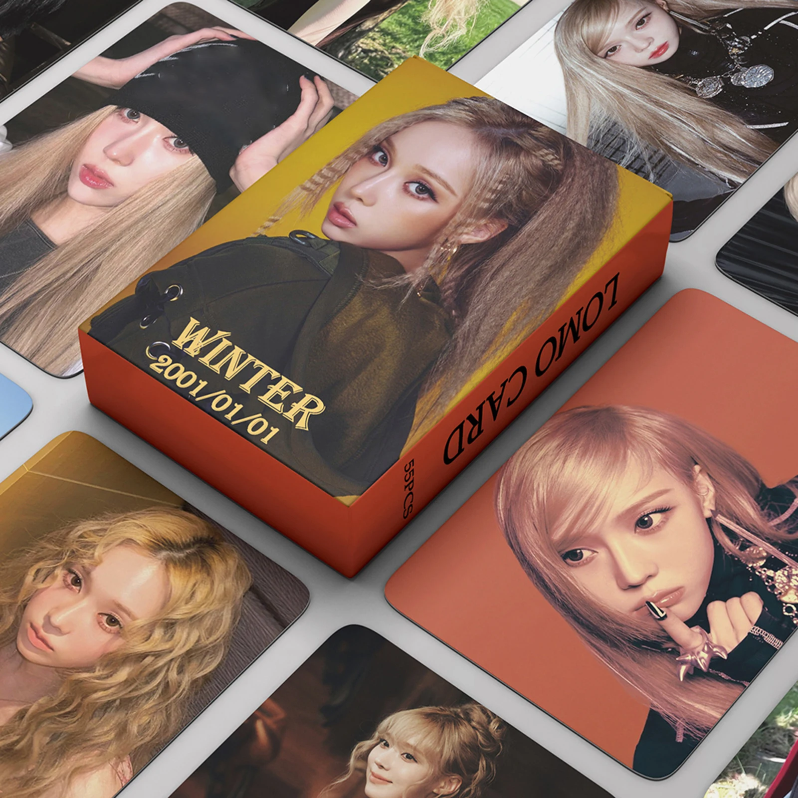 55Pcs/Box Winter Karina Whiplash Album New Photocards Fashion Ins Concept Photo Selfie Lomo Cards Postacards Fans Collectibles