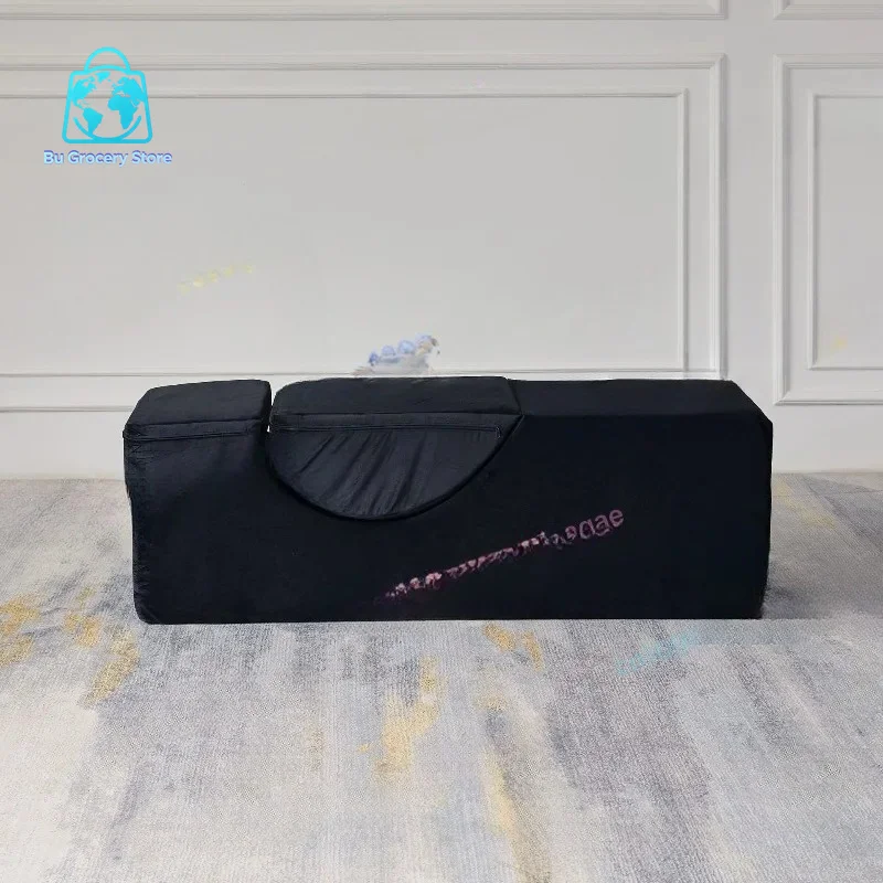 Adult Convertible Yoga Chair Ergonomic Foam Lounge with Waist Pillow Washable Cover Side Pouch