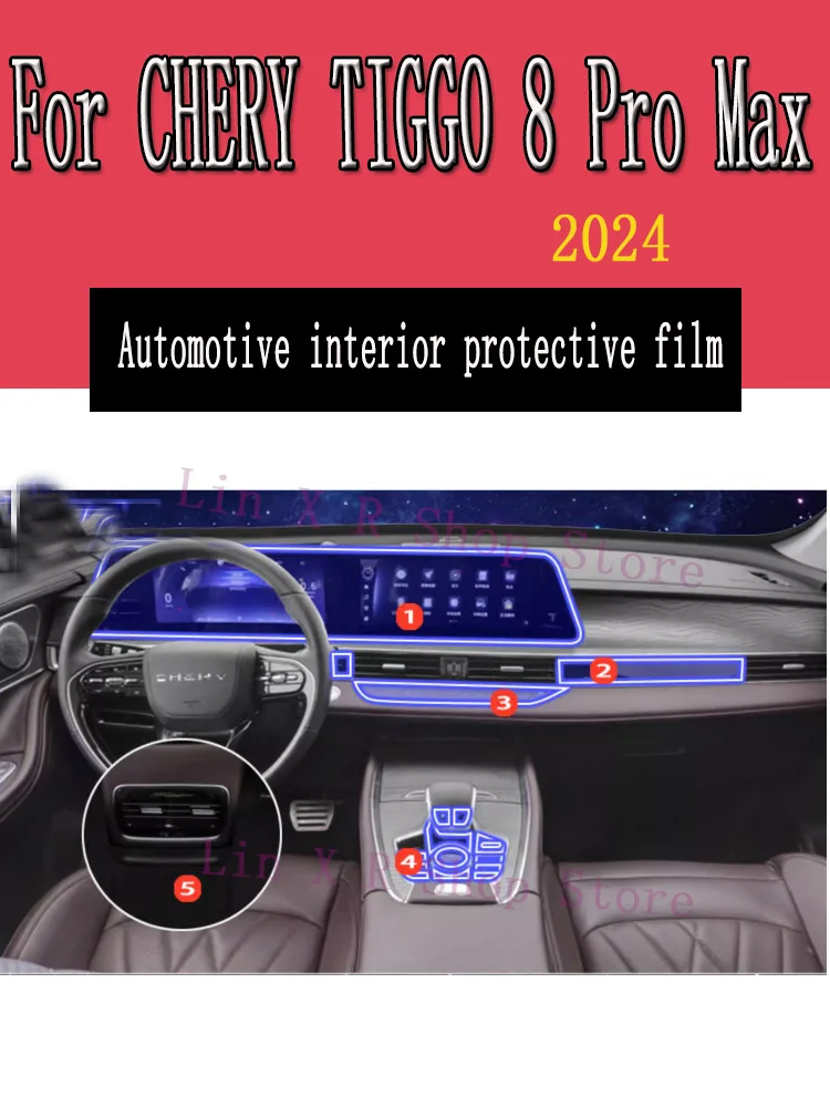 

For CHERY TIGGO 8 Pro Max 2024 Gearbox Panel Navigation Automotive Interior Screen TPU Protective Film Anti-Scratch Accessories