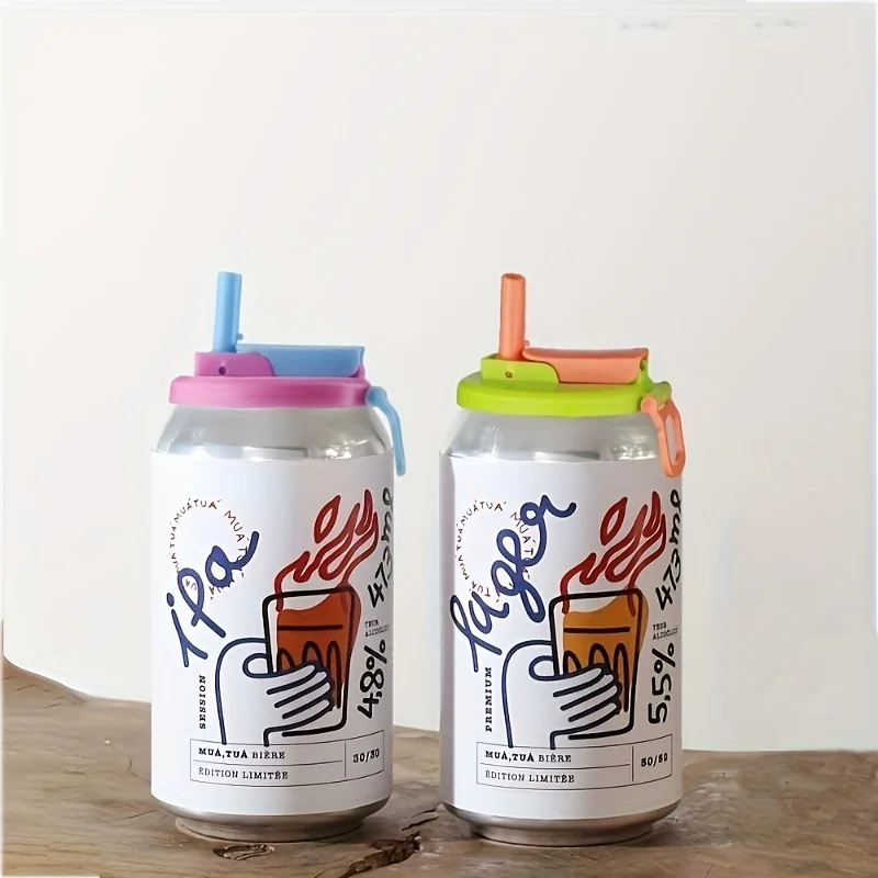 Wiederverwendbare Softdrink-Dosendeckel in vier Farben, geeignet für Getränke, Säfte und Softdrinks, und mit Strohhalmen ausgestattet. – Detail 5