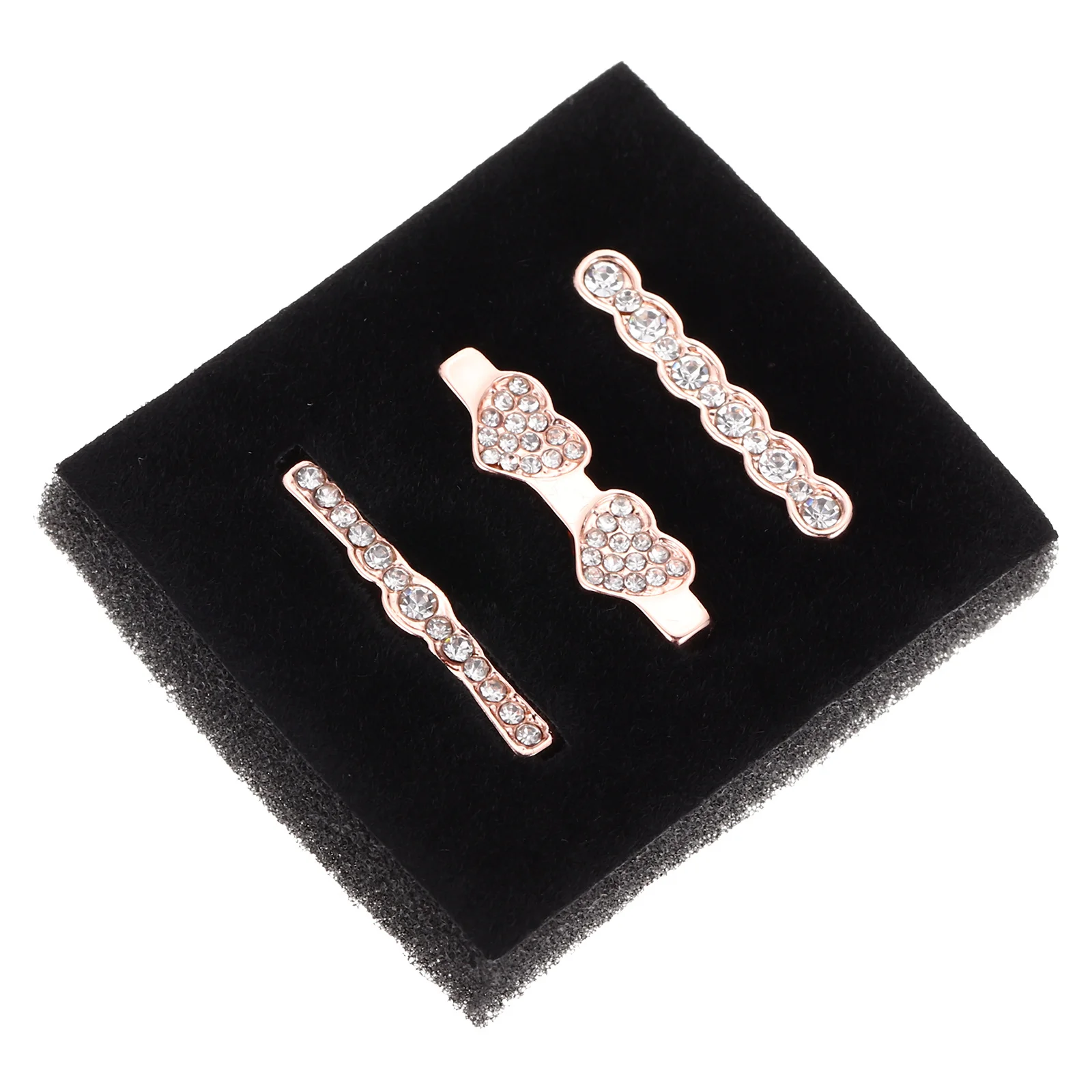 3 قطع من حلقات حزام الساعة المزخرف على شكل قلب مصنوعة من خليط معدني وخفيفة الوزن ومتينة وحلقة حلقة صغيرة من السيليكون #1