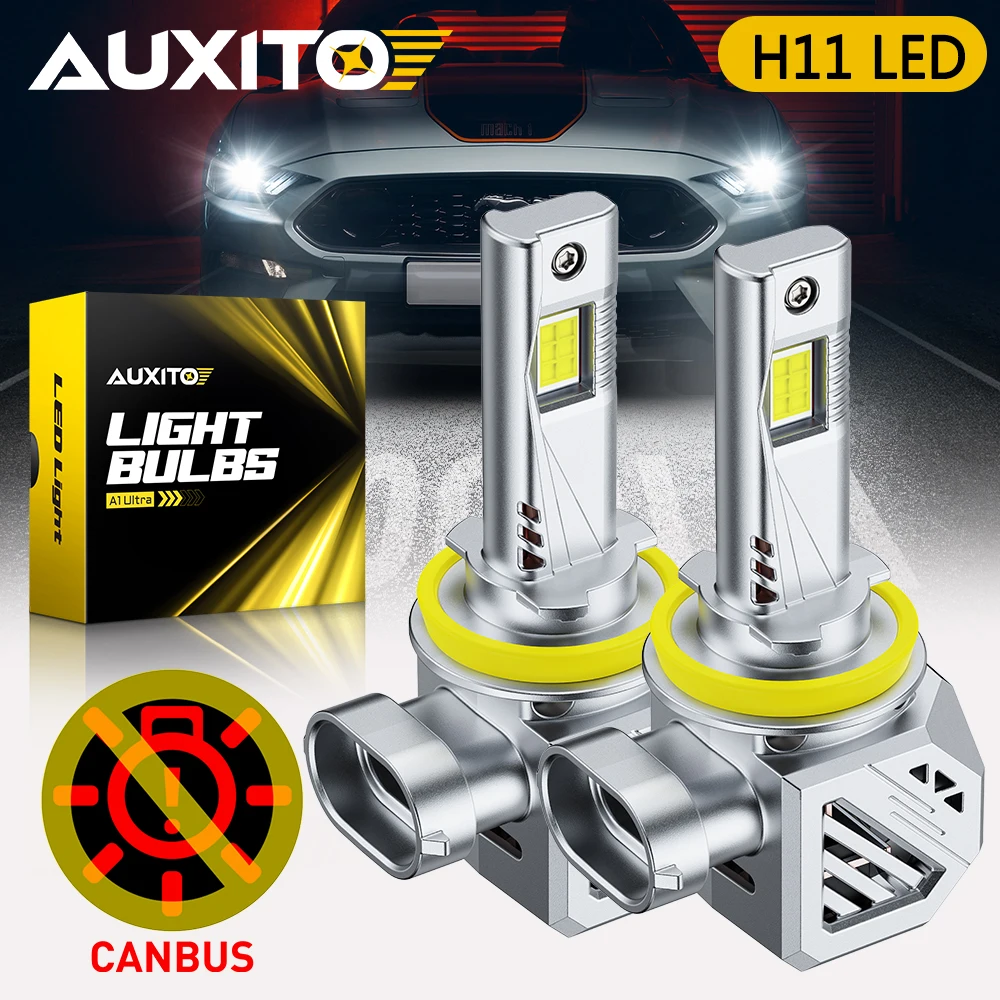 

2Pcs AUXITO H11 Ultra LED Headlight Canbus Turbo Lamps for VW Volvo Mazda Kia Super White High Power 80W 25000LM 12V Auto Bulbs