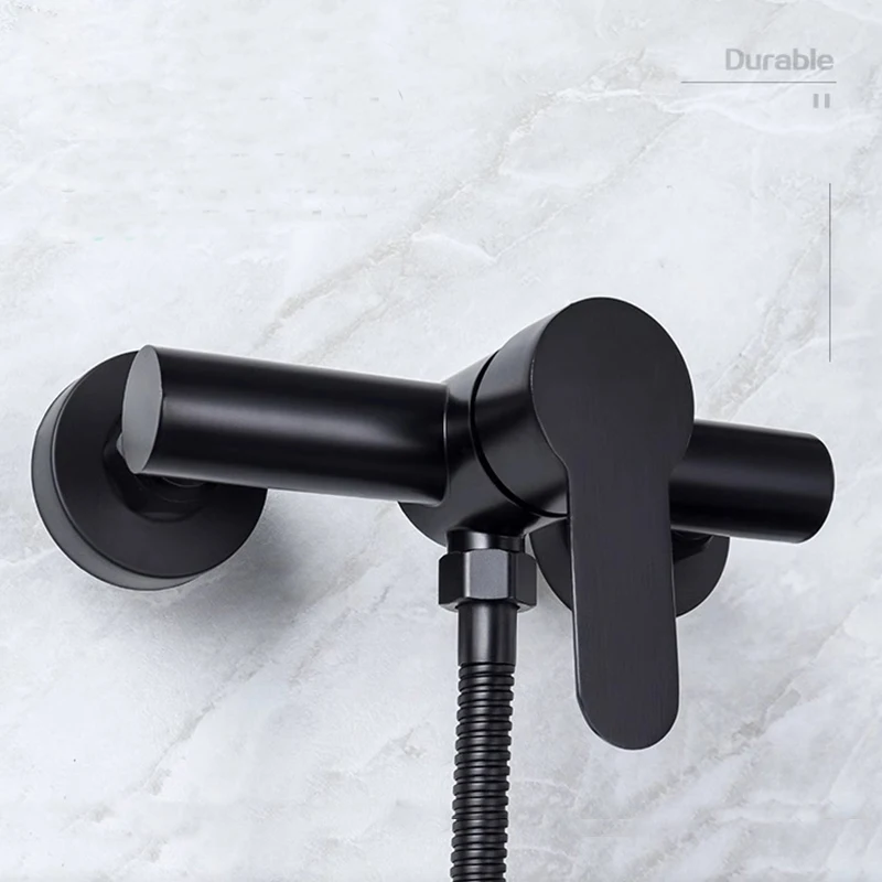 

Bathroom Shower Faucet 304 Stainless Steel Wall Mounted Triple Tub Faucet Hot and Cold Water Mixing Valve Faucet with G1/2 Inch