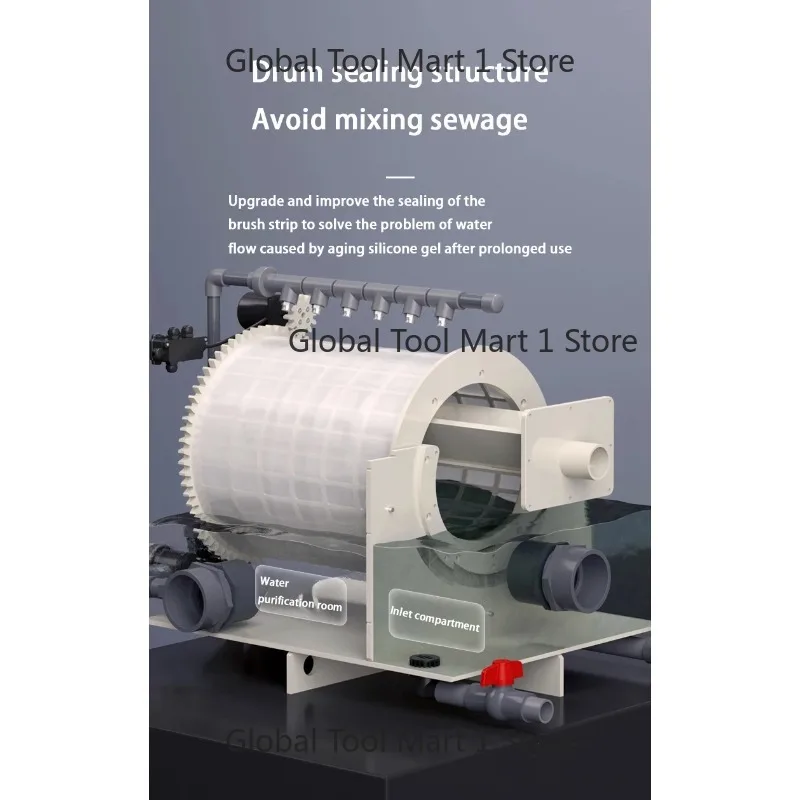 

Фильтр для пруда/аквариума 2026 Koi, 6м³/ч, роторный барабанный фильтр Aq-um, 6000л, сетчатый барабанный фильтр из нержавеющей стали