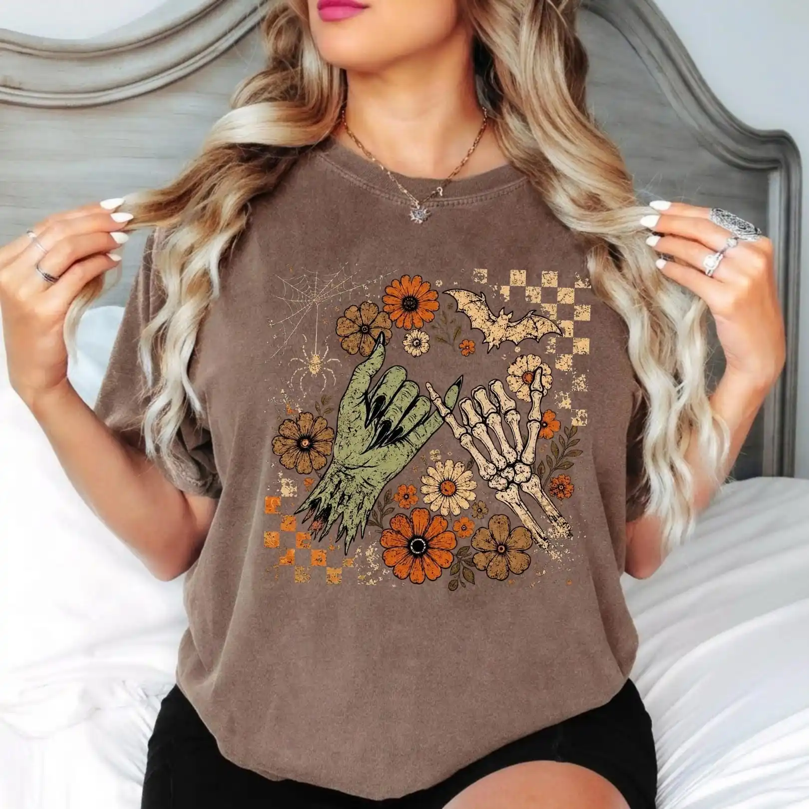 Pinky Promise Halloween Shirt, Witch Monster Tee, Skeleton Hand T-Shirt, Retro Spooky Top, Vintage Fall Apparel