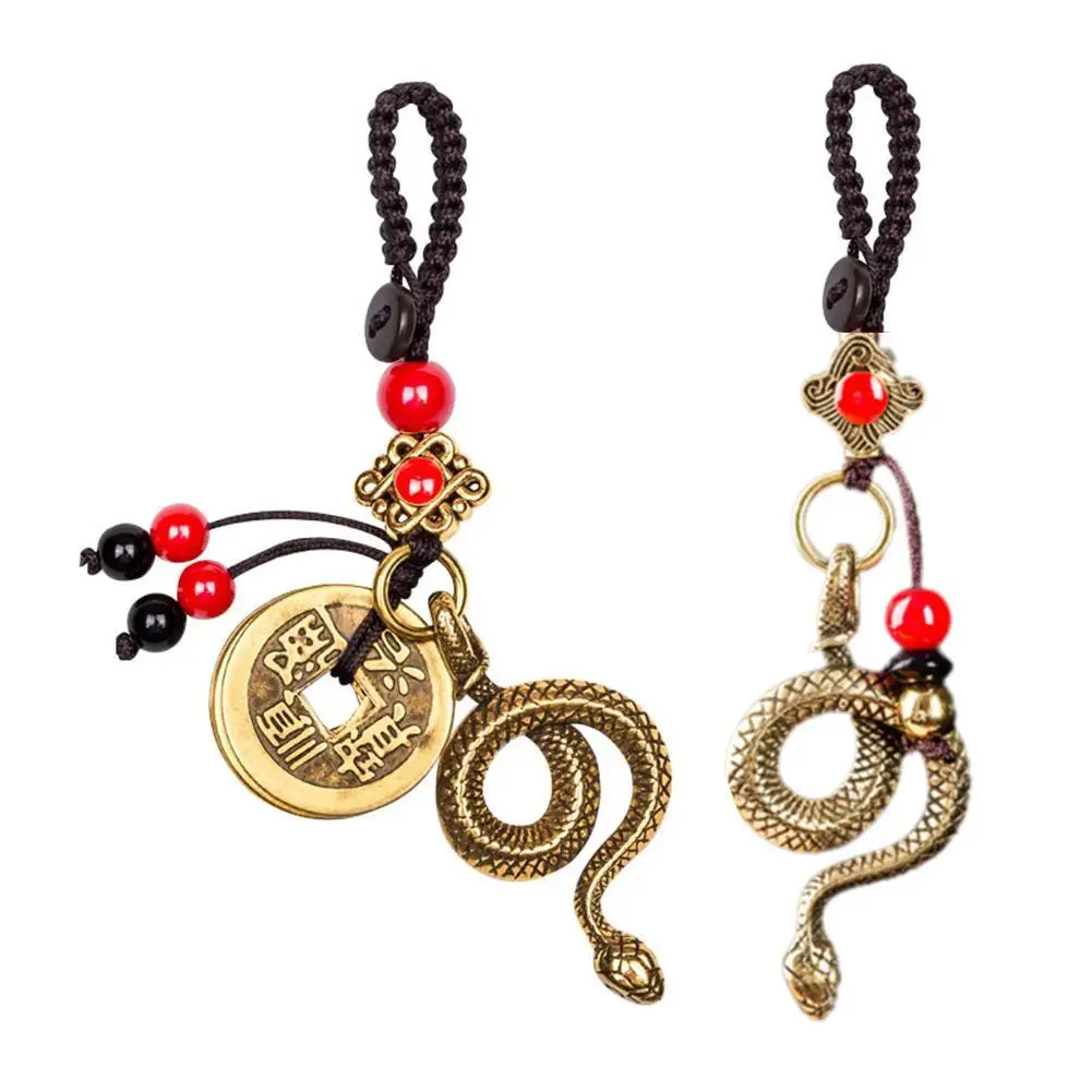 2025 Year Of Chinese Snake Lucky Pendant Keychain Creative Wealth Key Accessories Women Men Bag Charm Jewelry Gift