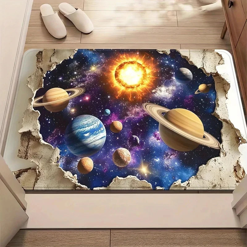 

VIKAMA 3D Astronaut Galaxy Rug Non-Slip for Bedroom Teens Room Home Decor Gift - Soft Floor Mat for Kids Adults