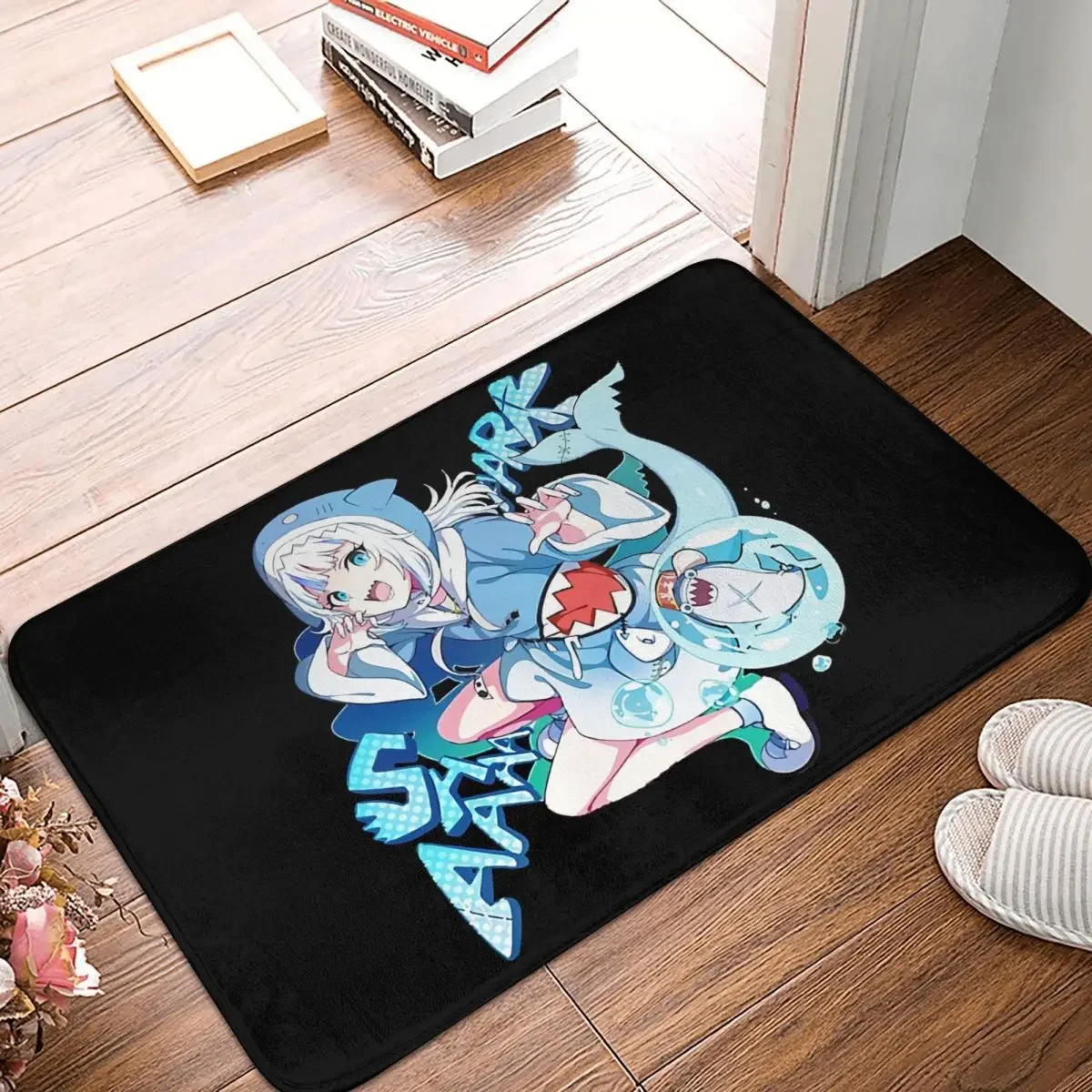 Hololive Production Fictitious Virtual Youtuber Vtuber Non-slip Doormat Gawr Gura Cute Carpet Bath Bedroom Mat Prayer Home