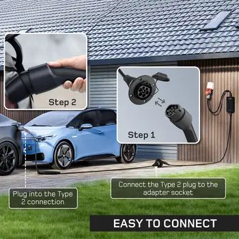 dé Type 2 延長線 11kW 22kW 適用於壁掛式充電站電動車充電器,相容於所有 Type 2 充電插頭 10 最佳銷售 22千瓦壁掛式電源 - №10