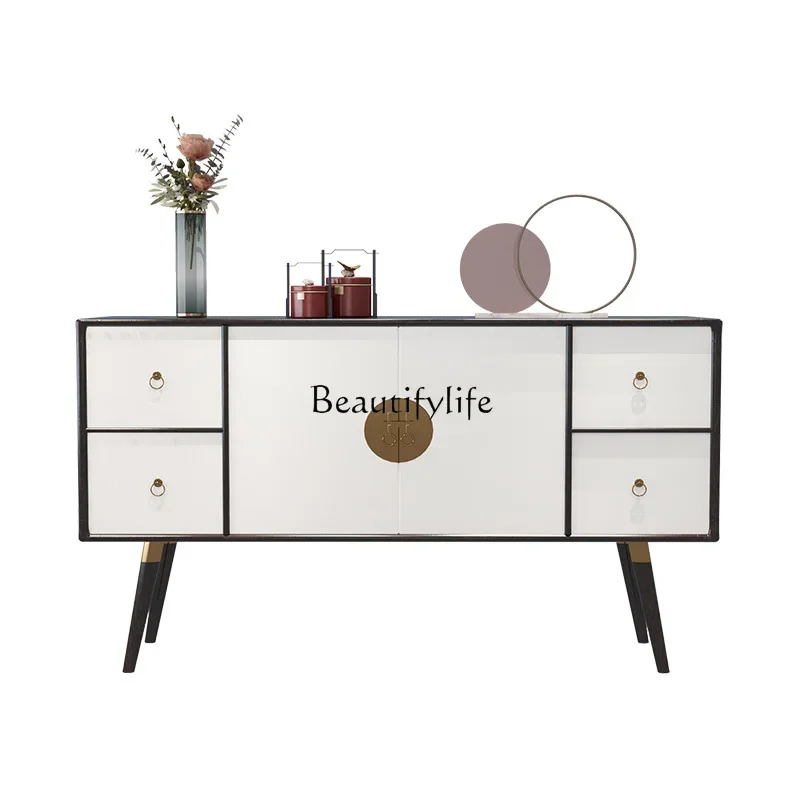 

FG40New Chinese Style Sideboard Storage Rack Living Room Home Solid Wood Mild Luxury Retro Wall Storage Tea Side Cabinet