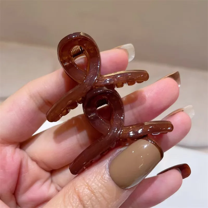 Simple And Sweet Cross-Grip Half-Tied Small Jelly-Colored Hair Clip For Broken Hair image 6