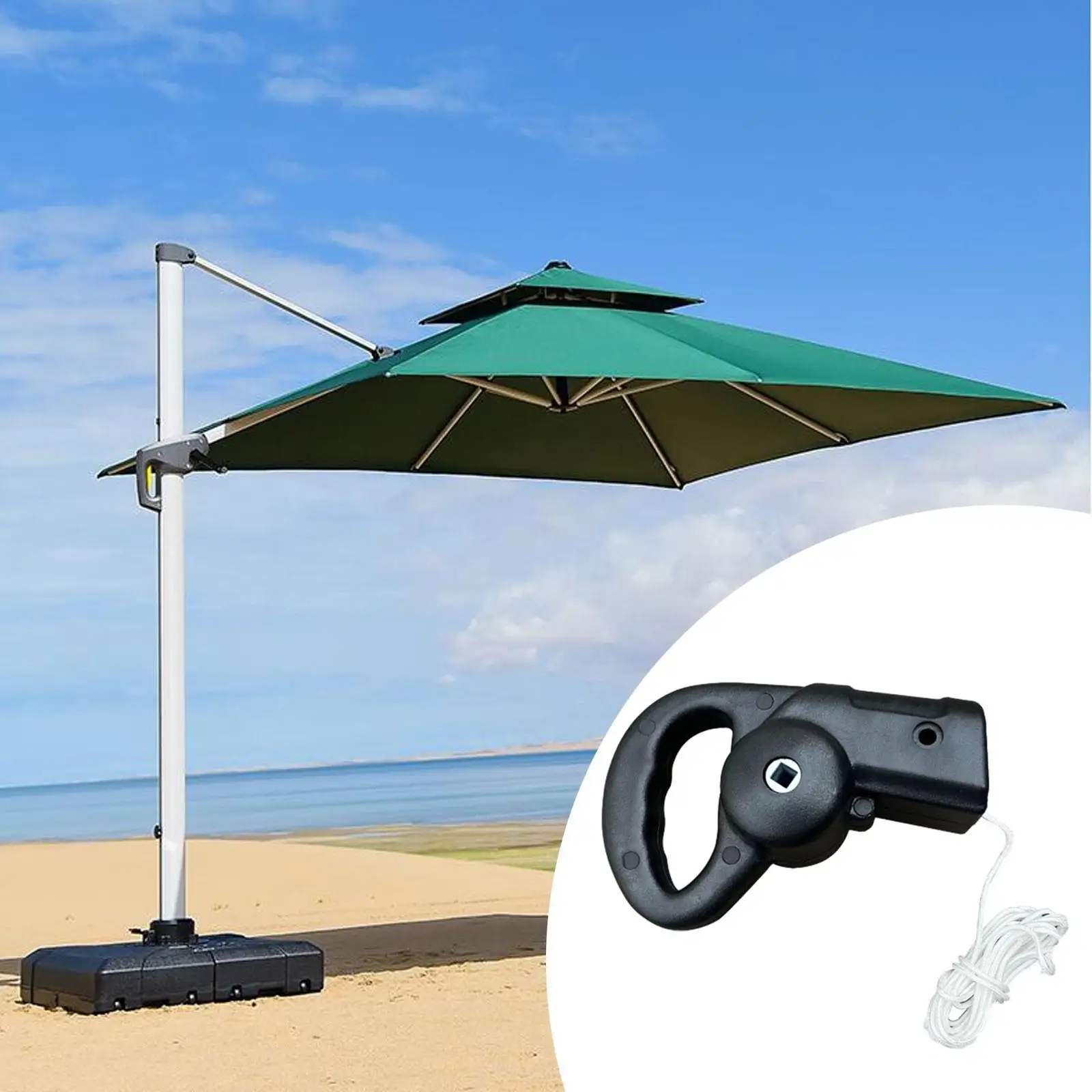 

Umbrella Hand Crank Handle, Heavy Duty Shade Easy to Use Patio Umbrella Accessories Replacement for Balcony Garden