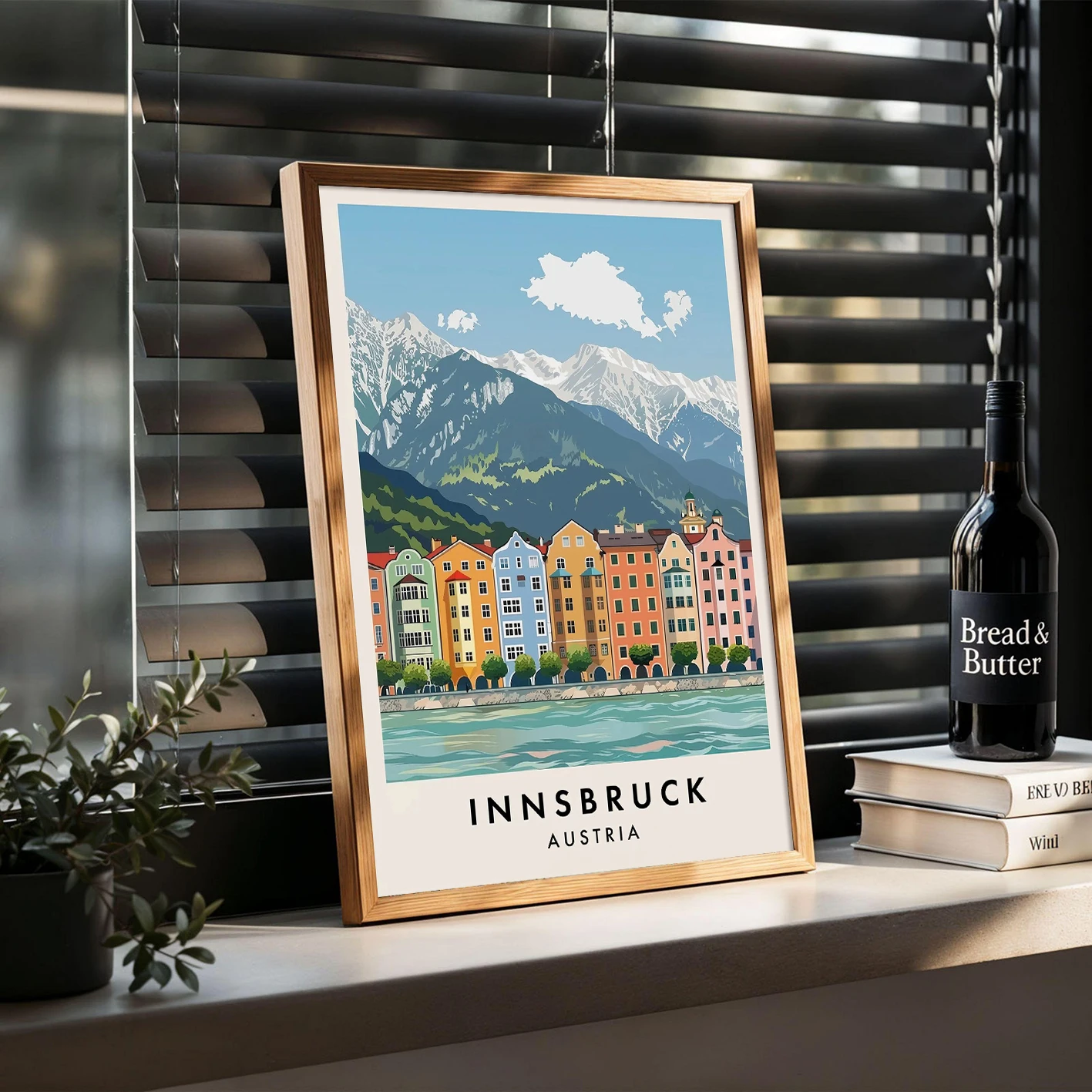 

Innsbruck travel prints, Austrian wall art posters, home décor for Alpine travel enthusiasts, city travel posters and gifts.