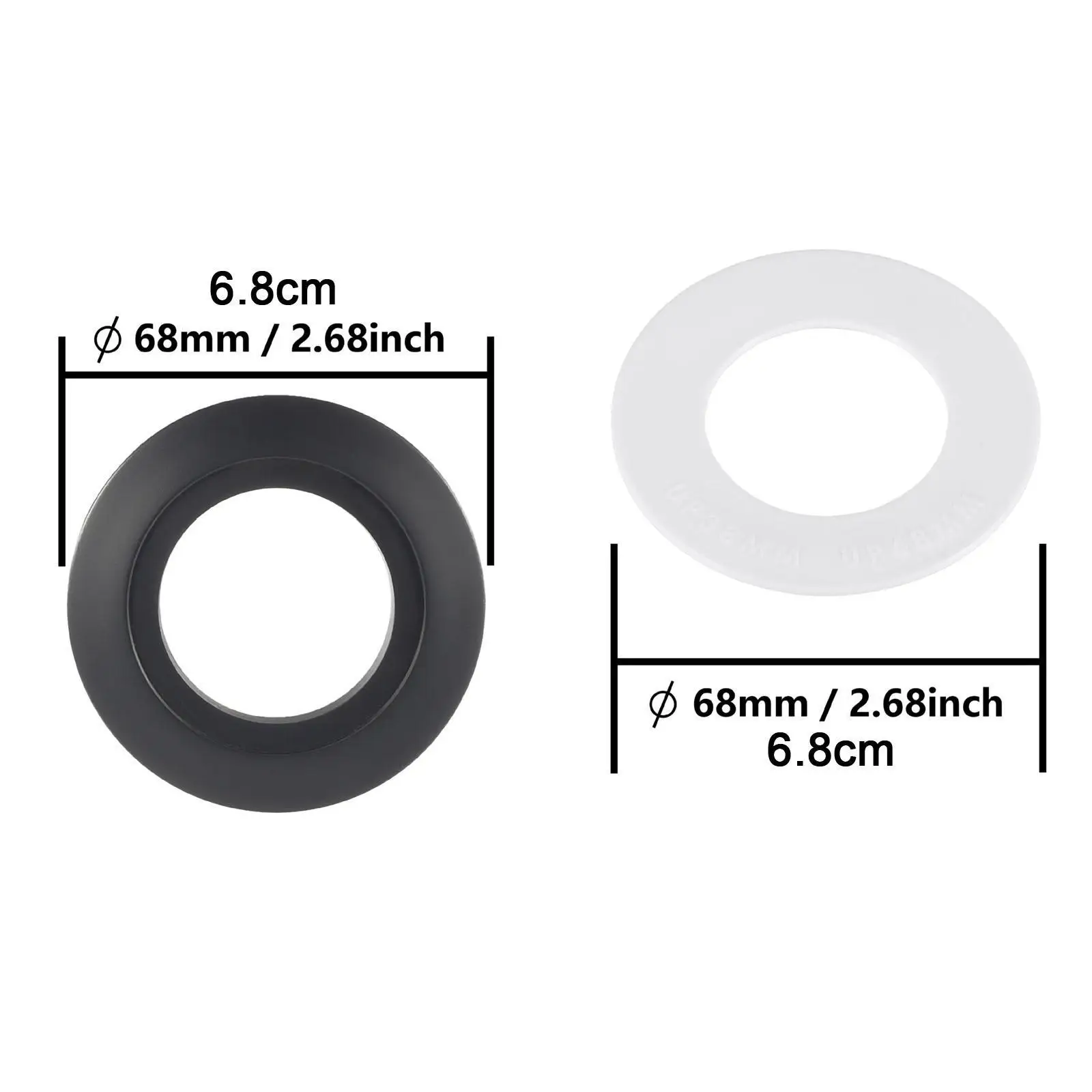 2x38mm to 48mm 58mm Toilet Button Converter Plate Replacement Gasket for Home Black