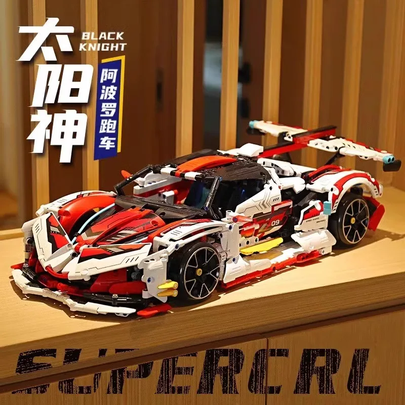 New product Sun God Apollo Building Blocks Car Sports Car Racing Boy Gift Assembled Car Model Children's Toy