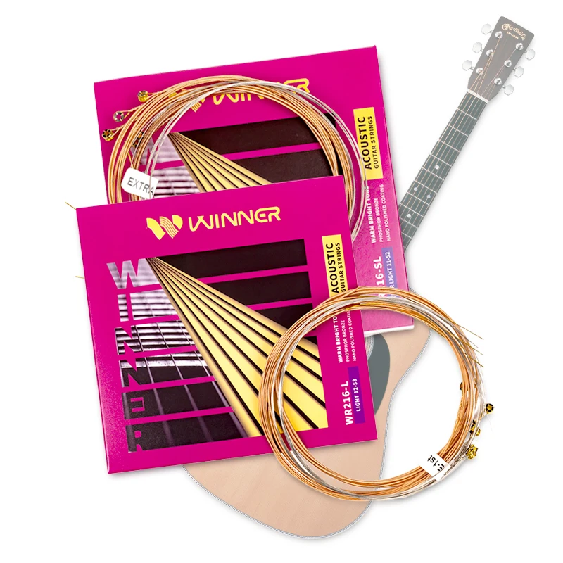 Winner Acoustic Guitar Strings WR216 11-52 / 12-53 Phosphor Bronze Winding Nano Polished Coating Guitar Accessories