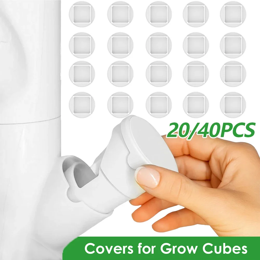 20/40Pcs Hydroponic System Plastic Cover Reusable Safe Hydroponic Pod Cap Grow Cube Lid Indoor Gardening Accessories for yPod