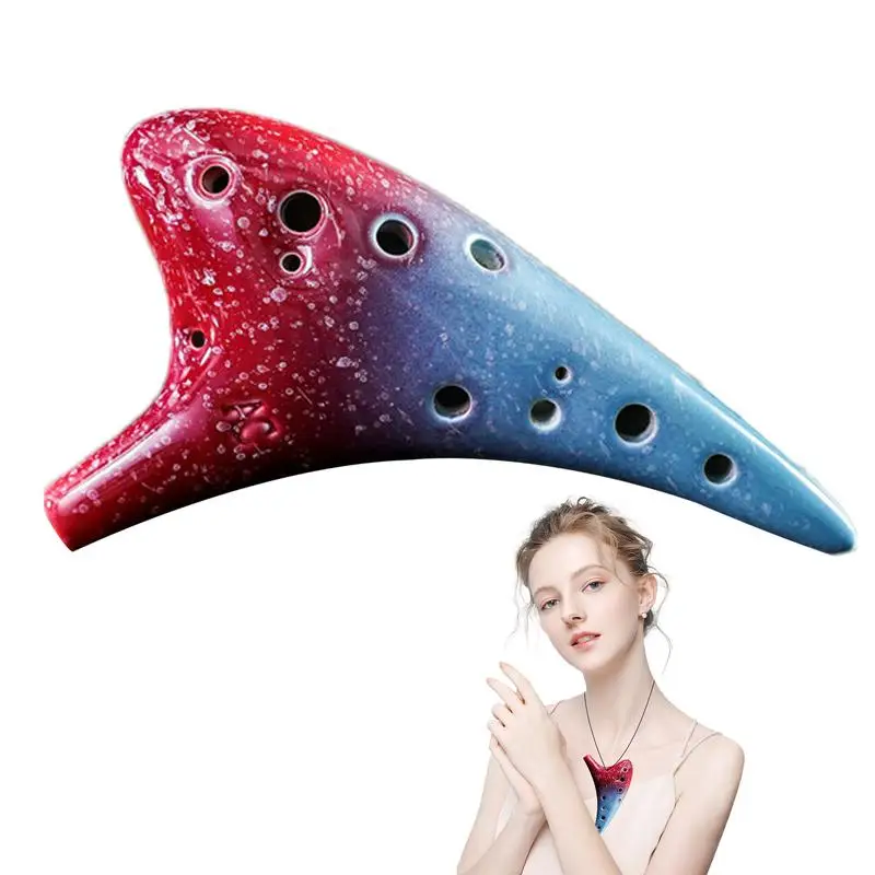 

Ocarina Керамическая 12 отверстий Ocarina Classic Alto C Классический керамический музыкальный инструмент цветной Alto C Ocarina для детей и взрослых