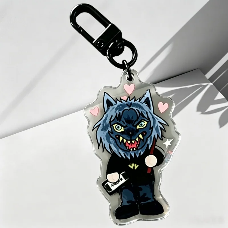 Q-Version Design Blue Gray Wolf Head Acrylic Material Transparent Unique Home Decor Collectible Artwork