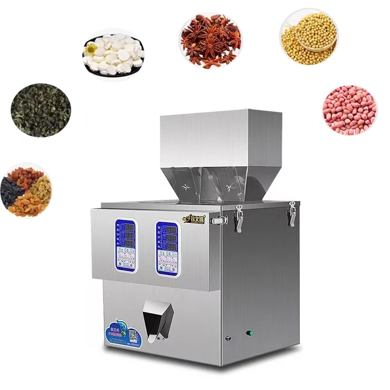 Four Heads 200g Granule Particle Powder Soybean Peanut Coffee Beans Weighing Filling Racking Machines