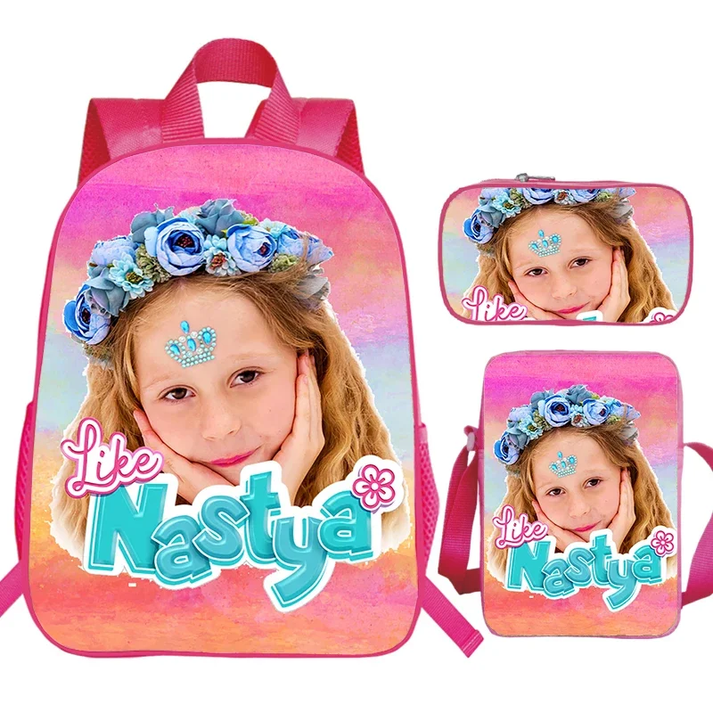 

Like Nastya Backpack for Students Girls Kindergarten Bags Bookbag 3pcs/set School Bags Child kids Schoolbag Pink Knapsack gift