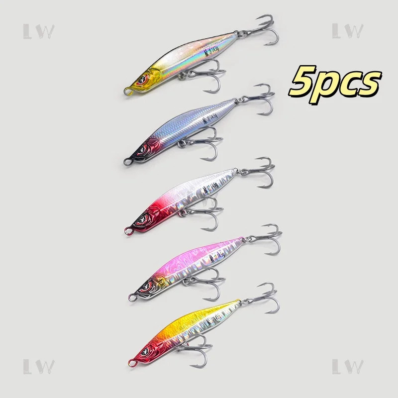 

5pcs Fishing Lures 14.5g Sinking Wobblers Artificial Baits With 3 Hook For Bass Pike Carp Swimbait Fishing Tackle