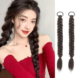 Peruka Twist Braid naturalny żeński kucyk zabawny śliczny podwójny kucyk warkocz włosy dziewczyna moda akcesoria do włosów